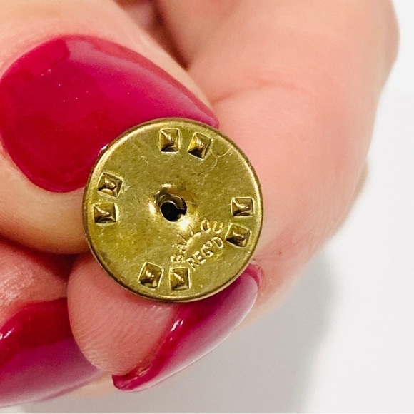 Vintage Miniature Golden Bird Brooch Pin w/ Faux Pearls and Ruby Eye - Picture 6 of 6